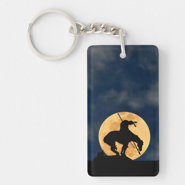 End of the Trail with Full Moon Keychain (Front)
