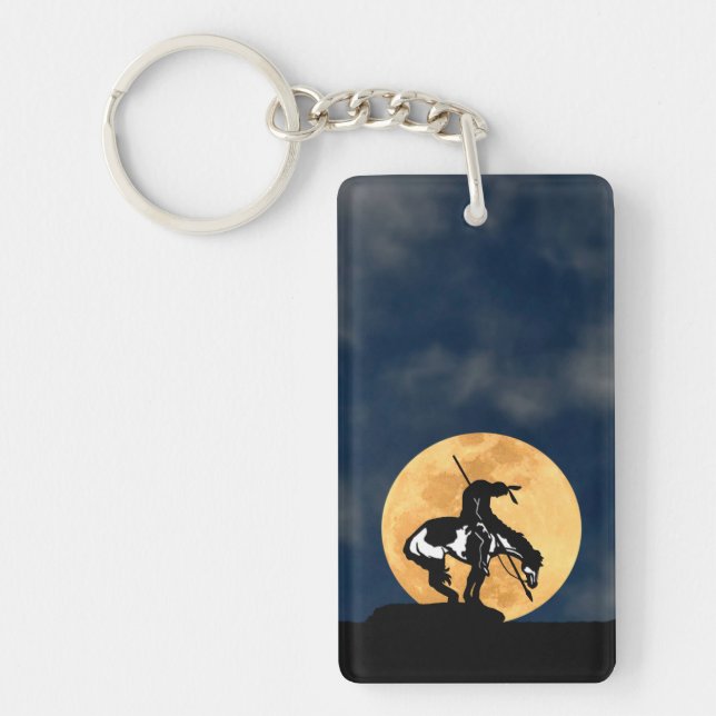 End of the Trail with Full Moon Keychain (Front)