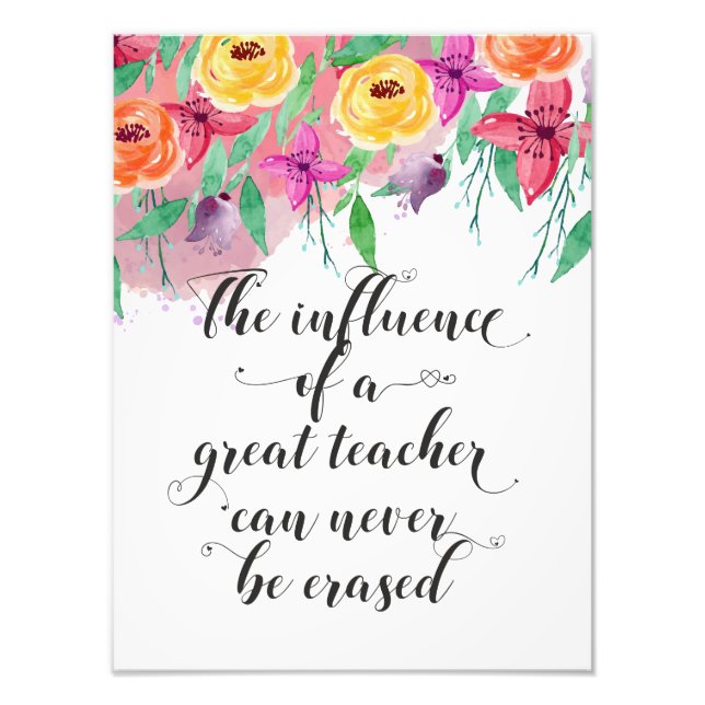 End of the year teacher gift Happy teacher's day Photo Print (Front)