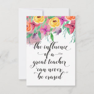 End of the year teacher gift Happy teacher's day Thank You Card