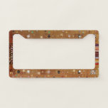 End of Wall, Stoclet Frieze by Gustav Klimt License Plate Frame<br><div class="desc">End of Wall, Stoclet Frieze (1905-1911) by Gustav Klimt is a vintage Art Nouveau painting featuring a mosaic geometric pattern in gold tones. The Stoclet Frieze is a series of Symbolism panels and Gustav Klimt's last great mural work. They were painted in the dining room of the Palais Stoclet in...</div>