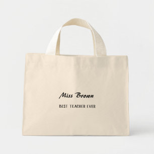 End of year teacher appreciation gift minimalist mini tote bag