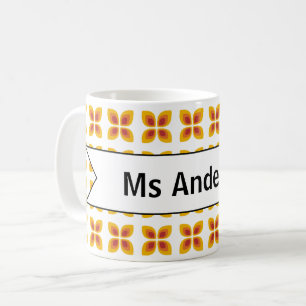 End of Year Teacher Gift Colourful Retro Flowers Coffee Mug
