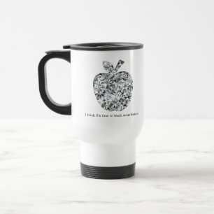 End of Year Teacher Gift Diamond Bejeweled Apple Travel Mug