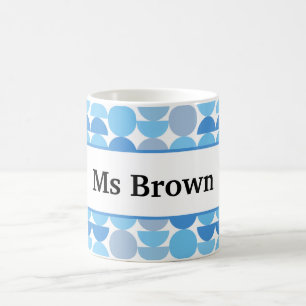 End of Year Teacher Gift Mid Century Editable Name Coffee Mug