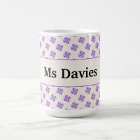 End of Year Teacher Gift Retro Purple Floral Name 