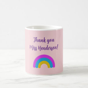 End of Year Teacher Gift Thank You Rainbow Name  Coffee Mug