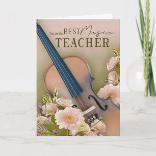 End-Of-Year Thank You Violin Music Teacher Card
