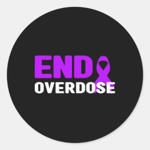 End Overdose Awareness - Addiction  Classic Round Sticker