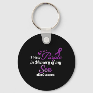 End Overdose I Wear Purple For My Son Keychain
