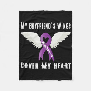 End Overdose My Boyfriend's Wings Cover My Heart  Fleece Blanket
