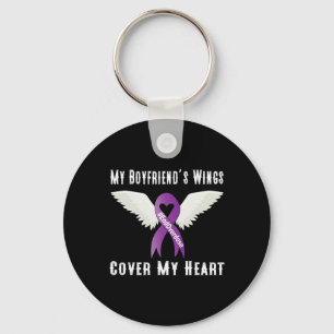 End Overdose My Boyfriend's Wings Cover My Heart  Keychain