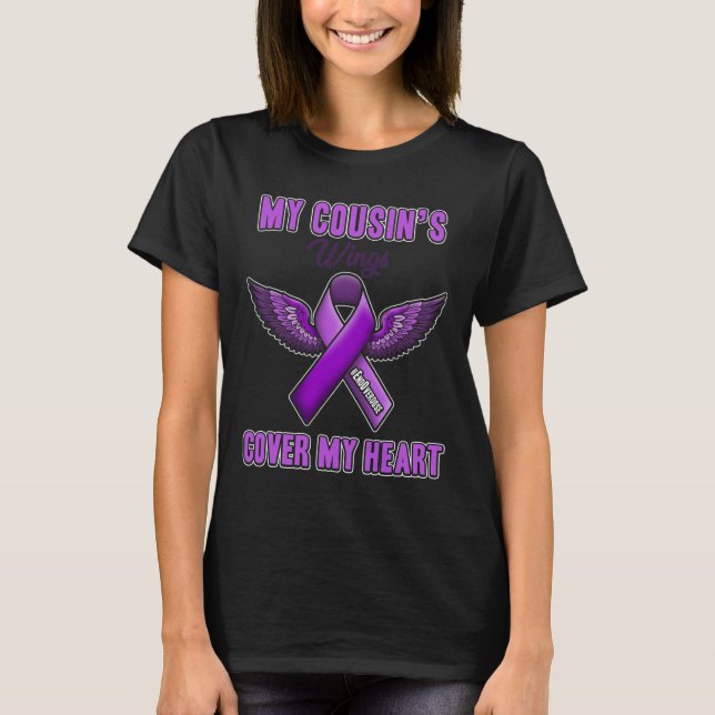 End Overdose My Cousin's Wings Cover My Heart  T-Shirt (Front)