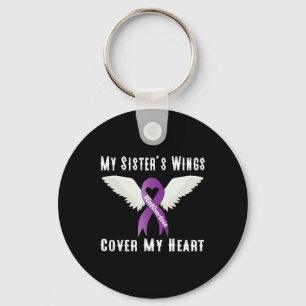 End Overdose My Sister's Wings Cover My Heart  Keychain