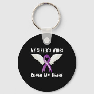 End Overdose My Sister's Wings Cover My Heart Keychain