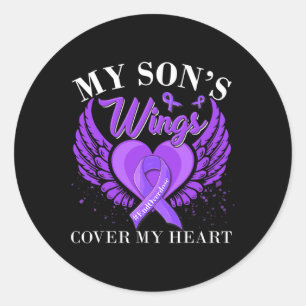 End Overdose My Son's Wings Cover My Heart Classic Round Sticker