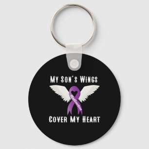 End Overdose My Son's Wings Cover My Heart Keychain