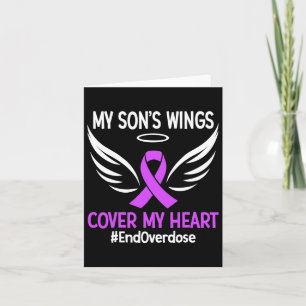 End Overdose My Son's Wings Cover My Heart Purple  Card