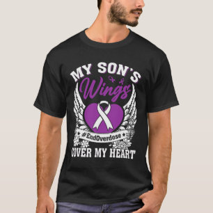 End Overdose My Son's Wings Cover My Heart Purple T-Shirt
