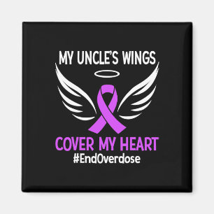 End Overdose My Uncle's Wings Cover My Heart Purpl Magnet