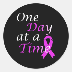 End Overdose One Day At A Time Addiction Awareness Classic Round Sticker