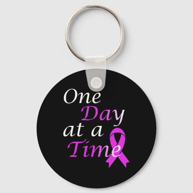 End Overdose One Day At A Time Addiction Awareness Keychain (Front)