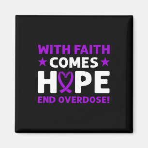 End Overdose! Purple Ribbon. Overdose Awareness Magnet