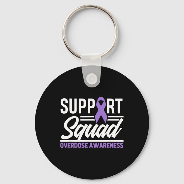 End Overdose Support Squad Overdose Awareness  Keychain (Front)