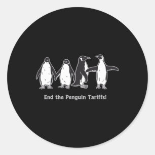 End Penguin Tariffs Cartoon Design Save The Pengui Classic Round Sticker