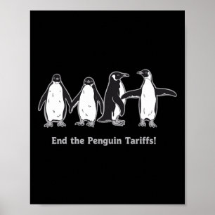 End Penguin Tariffs Cartoon Design Save The Pengui Poster