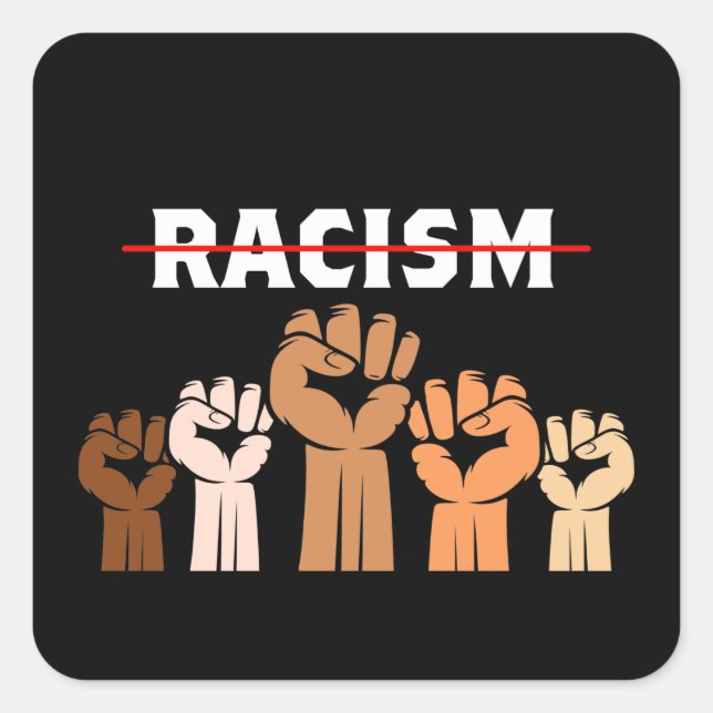 End Racism Multi Shade Fists Sticker (Front)