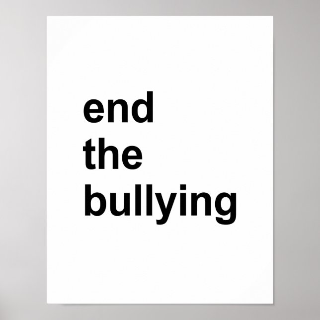 end the bullying poster (Front)