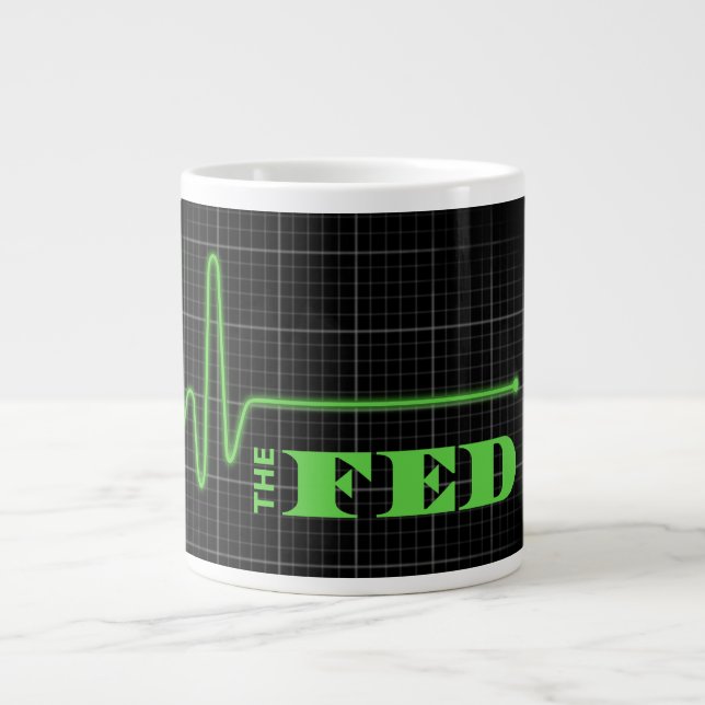End the Fed Flatlined Large Coffee Mug (Front)