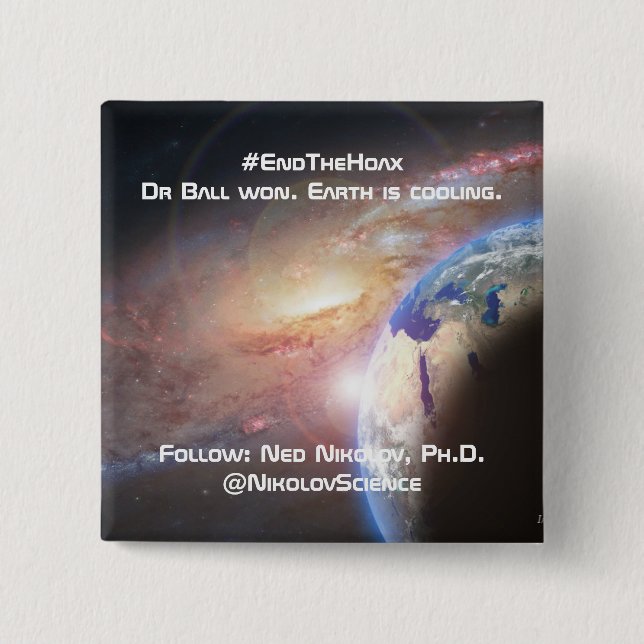 End The Hoax Button by RoseWrites (Front)