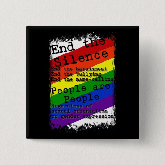 End the Silence 2 Inch Square Button (Front)