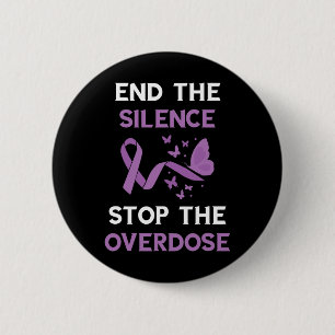 End The Silence Purple Ribbon Overdose Awareness M 2 Inch Round Button