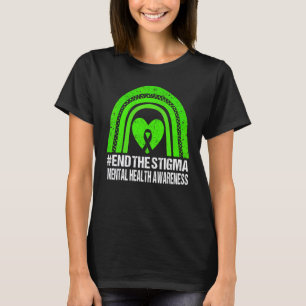 End The Stigma Mental Health Awareness Green Ribb T-Shirt