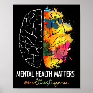 End The Stigma Mental Health Problems Mental Aware Poster