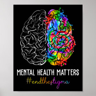End The Stigma Mental Health Problems Mental Aware Poster