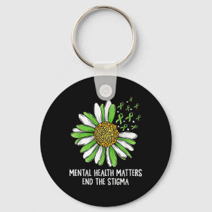 End The Stigma Mental Health S Awareness Brain Ill Keychain