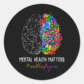 End The Stigma Mental Health S Mental Awareness Gi Classic Round Sticker