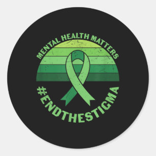 End The Stigma Mental Health S Mental Health Aware Classic Round Sticker