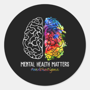 End The Stigma Mental Health S Mental Health Aware Classic Round Sticker