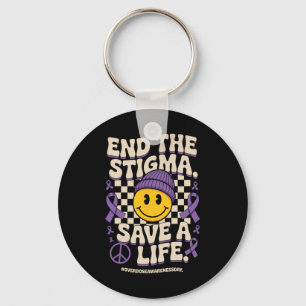 End The Stigma Save A Life Groovy Overdose Awarene Keychain
