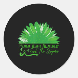 End The Stigma Sunflower Mental Health S Awareness Classic Round Sticker