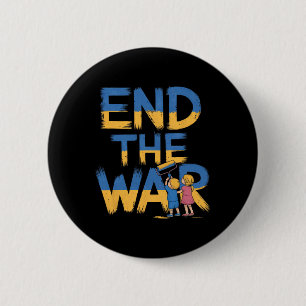 End The War Graffiti Children Support Zelensky Ukr 2 Inch Round Button