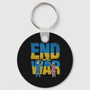End The War Graffiti Children Support Zelensky Ukr Keychain