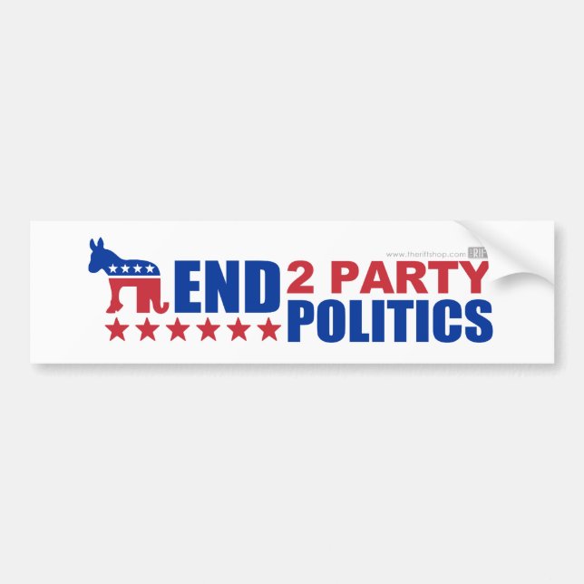 End Two Party Politics Bumper Sticker (Front)