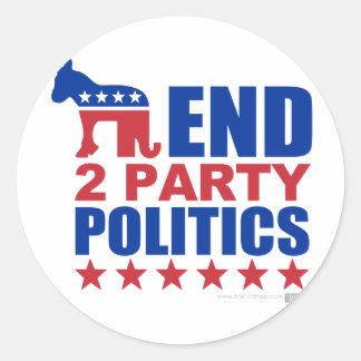 End Two Party Politics Classic Round Sticker