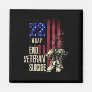 End Veteran Suicide Awareness 22 A Day Patriotic U Magnet